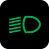 green low beam lighting symbol