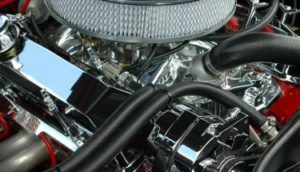 close up view of a vehicle engine