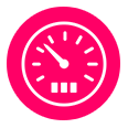 white and pink mileage detector sign