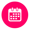 white and pink calendar icon